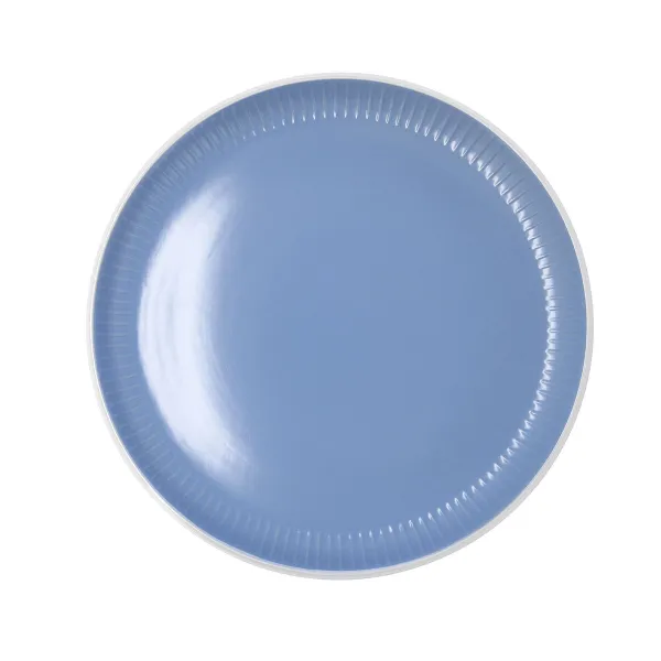 Flat Plate Bidasoa Moana Blue Ceramic Ø 26 cm (12 Units)