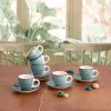 Чашка с тарелкой Quid Vita Morning бирюзовый Керамика 90 ml (6 штук)