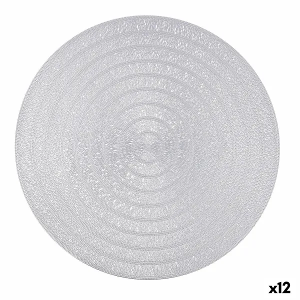 Tabletti Quid Habitat Hopeinen Muovinen Ø 38 cm (12 osaa)