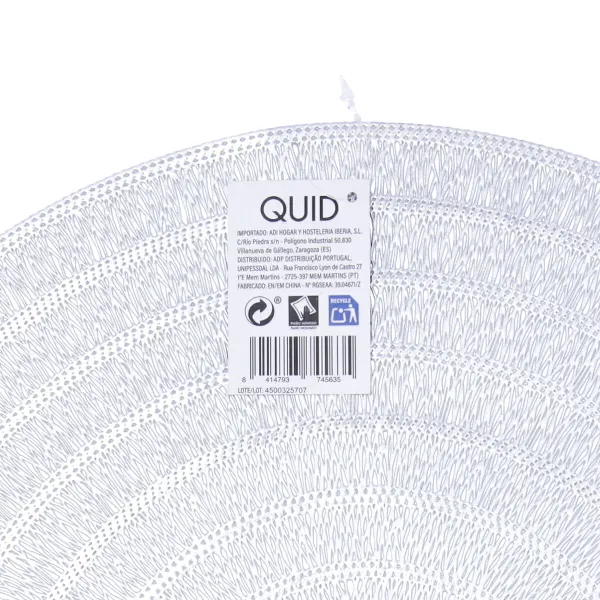 Tabletti Quid Habitat Hopeinen Muovinen Ø 38 cm (12 osaa)