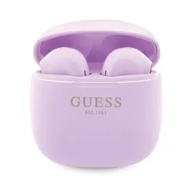 Guess True Wireless Script Logo BT5.3 - TWS headphones + charging case (purple)