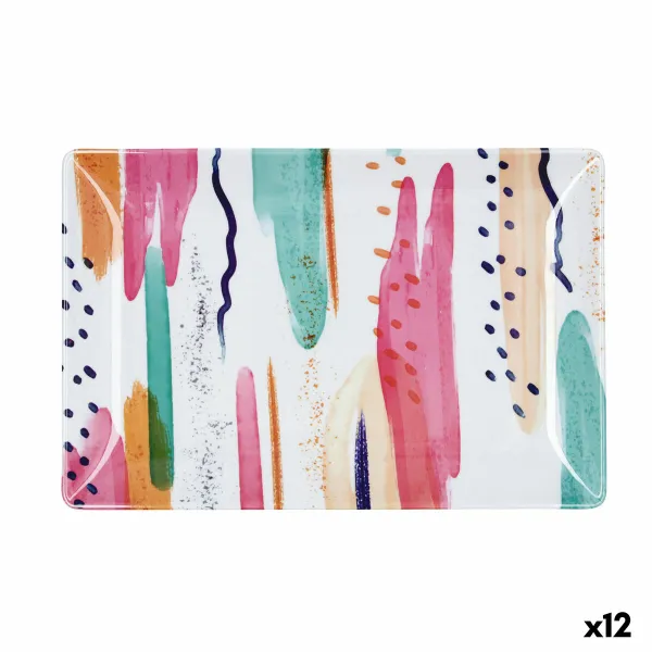 Užkandžių dėklas Quid Acuarela Rožinė 30 x 20 x 2 cm (12 vnt.)