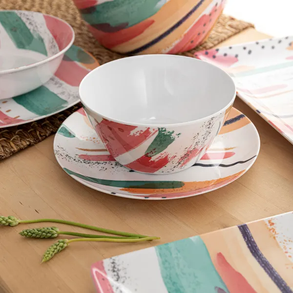 Salātu Trauks Quid Acuarela Balts Bioplastika 25 x 12 cm (12 gb.)