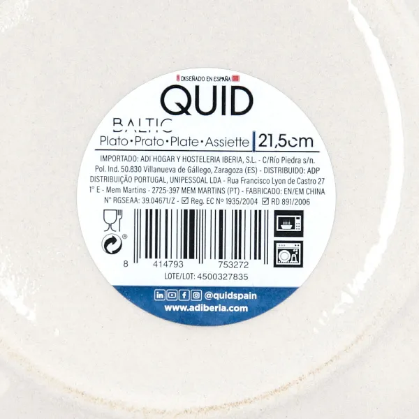 Syvä lautanen Quid Baltic Beige Keraminen Ø 21,5 cm (12 osaa)
