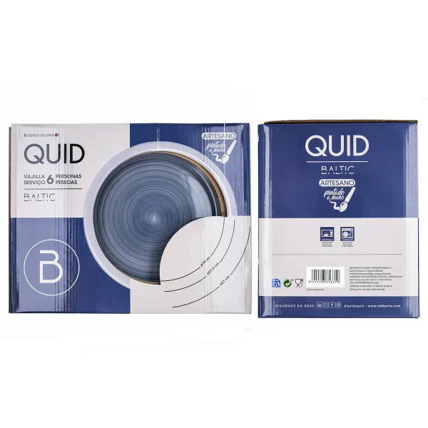 Tableware Quid Baltic Grey Ceramic 18 Pieces
