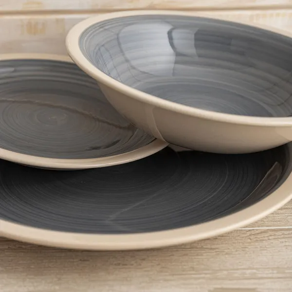 Deep Plate Quid Baltic Beige Ceramic Ø 21,5 cm (12 Units)