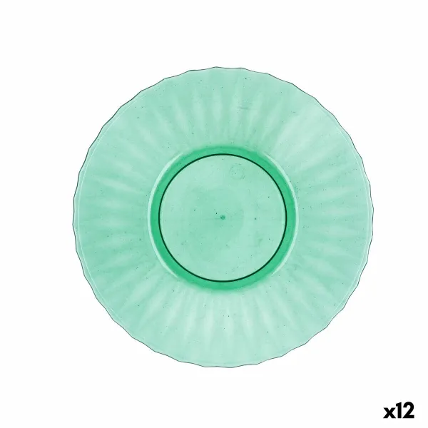 Плоская тарелка Quid Iris Зеленый Пластик Ø 19 cm (12 штук)