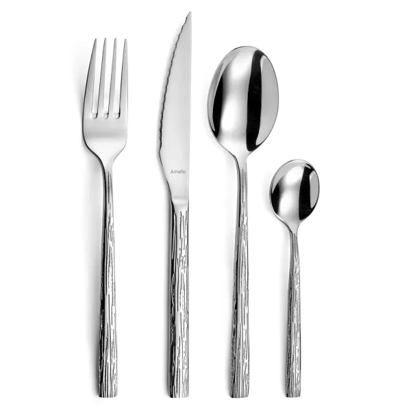 Cutlery Amefa Caligraphy Steel Metal 24 Pieces