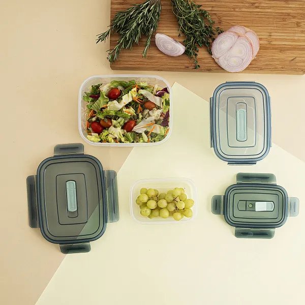 Set of lunch boxes Quid Minimal Green Plastic 500 ml 1 L 1,8 L 3 Pieces