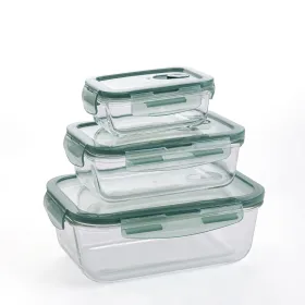 Padažinių rinkinys Quid Minimal Žalia stiklas 330 ml 800 ml 1,8 L 3 Dalys