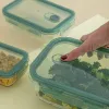 Set of lunch boxes Quid Minimal Green Glass 330 ml 800 ml 1,8 L 3 Pieces