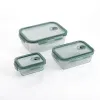 Set of lunch boxes Quid Minimal Green Glass 330 ml 800 ml 1,8 L 3 Pieces