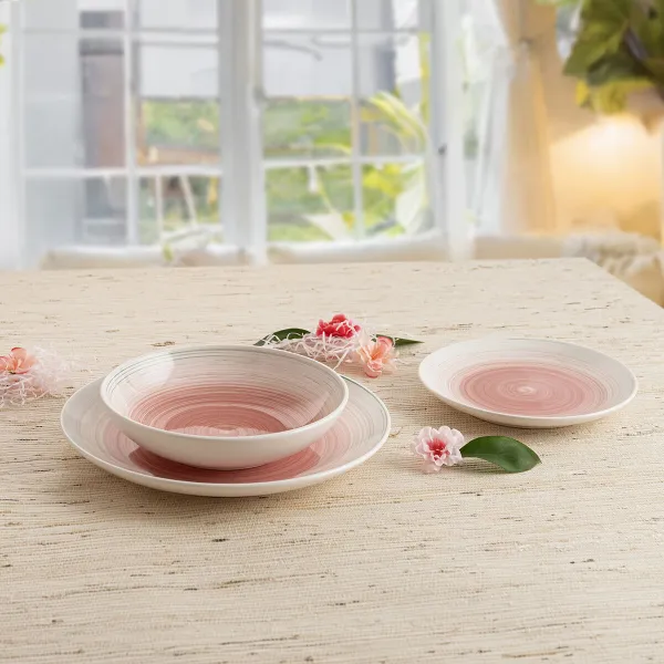 Tableware Quid Velvet Pink Ceramic 18 Pieces