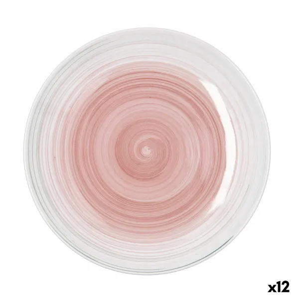 Plakans trauks Quid Velvet Rozā Keramika Ø 27 cm (12 gb.)
