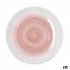 Plakans trauks Quid Velvet Rozā Keramika Ø 27 cm (12 gb.)