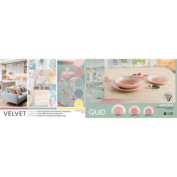 Syvä lautanen Quid Velvet Vihreä Keraminen Ø 21,5 cm (12 osaa)
