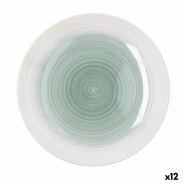Plokščia lėkštė Quid Velvet Žalia Keramikinis Ø 27 cm (12 vnt.)