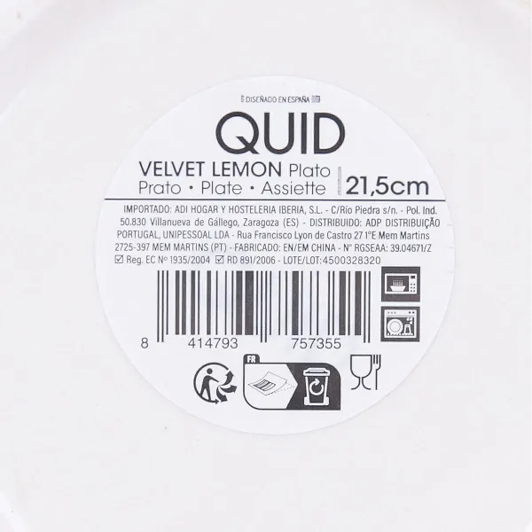 Dziļais šķīvis Quid Velvet Dzeltens Keramika Ø 21,5 cm (12 gb.)
