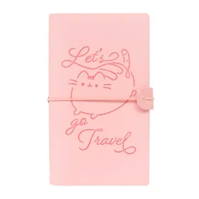 Pusheen – Leather Travel Notebook B6 (Pink)