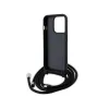 Karl Lagerfeld Crossbody Saffiano Metal Pin Karl & Choupette - Case for iPhone 15 Pro (Black)