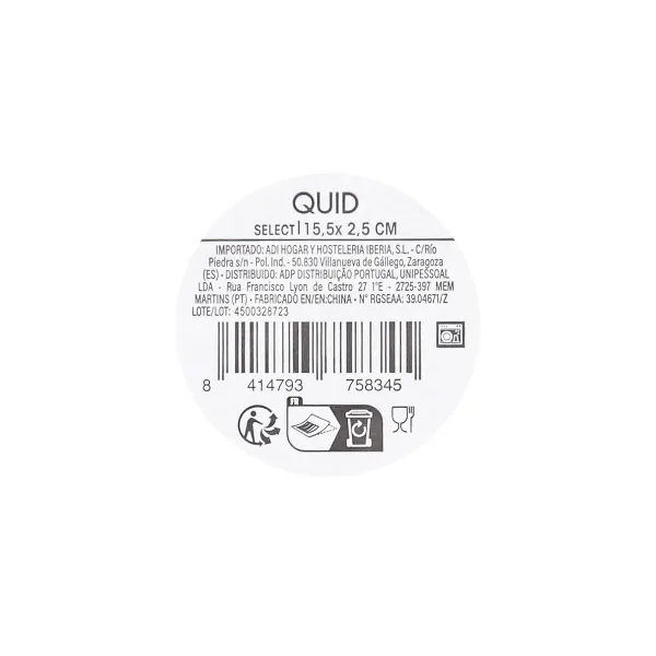 Тарелка Quid Select Vidrio Прозрачный Cтекло 15,5 x 2,5 cm (12 штук)