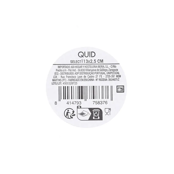 Тарелка Quid Select Vidrio Прозрачный Cтекло 13 x 2,5 cm (12 штук)