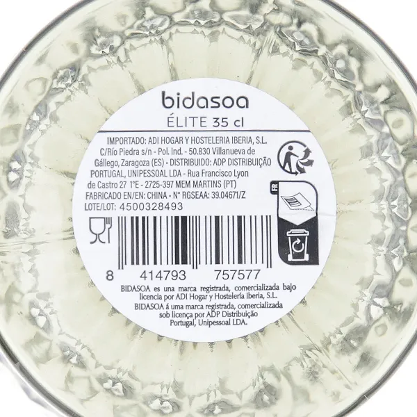 Стакан Bidasoa Elite Серый Cтекло 350 ml (6 штук)