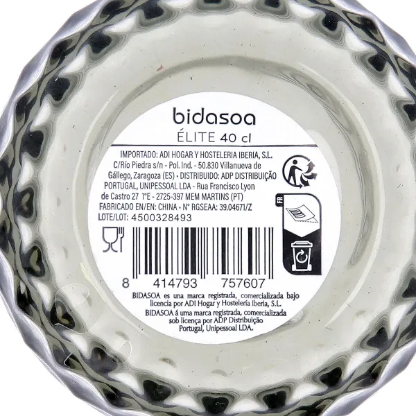 Stiklas vandeniui Bidasoa Elite Pilka stiklas 400 ml (6 vnt.)