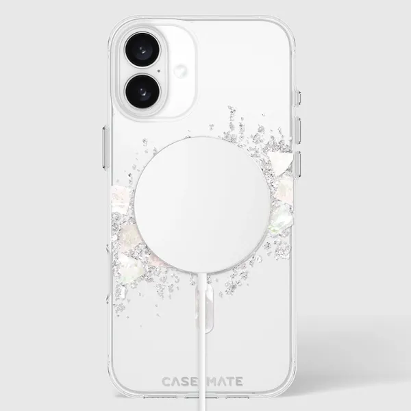 Case-Mate Karat MagSafe - Case for iPhone 16 Plus with Pearl Inlay (A Touch of Pearl)