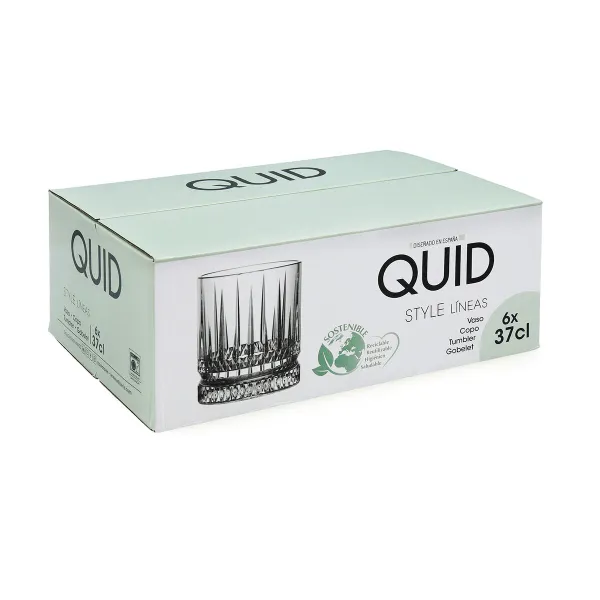 Стакан Quid Style Прозрачный Cтекло Лучи 370 ml (6 штук)