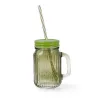 Кружка с Крышкой и Соломинкой Quid Maison Зеленый Cтекло 450 ml (12 штук)