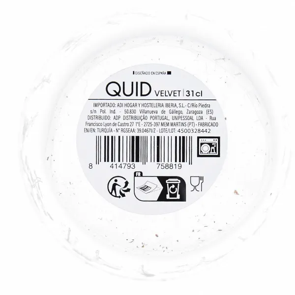 Glass for water Quid Velvet Pink Glass 310 ml (12 Units)