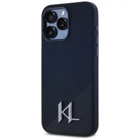 Karl Lagerfeld Silicone Shadow Metal Initial MagSafe - Case for iPhone 15 Pro (black)