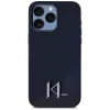 Karl Lagerfeld Silicone Shadow Metal Initial MagSafe - Case for iPhone 15 Pro (black)