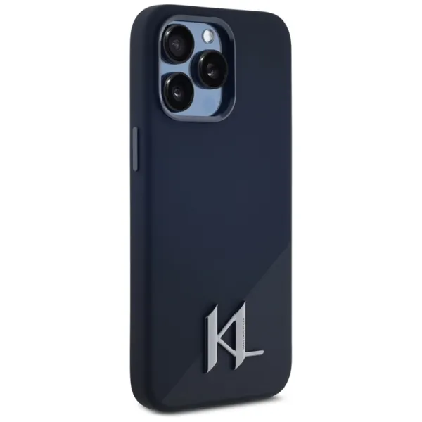 Karl Lagerfeld Silicone Shadow Metal Initial MagSafe - Case for iPhone 15 Pro (black)
