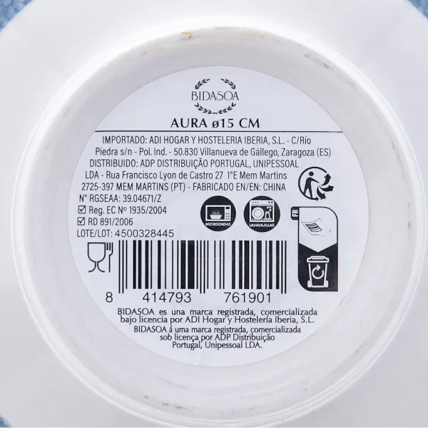 Snack Bowl Bidasoa Aura White Ceramic (6 Units)
