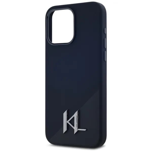 Karl Lagerfeld Silicone Shadow Metal Initial MagSafe - Case for iPhone 15 Pro (black)