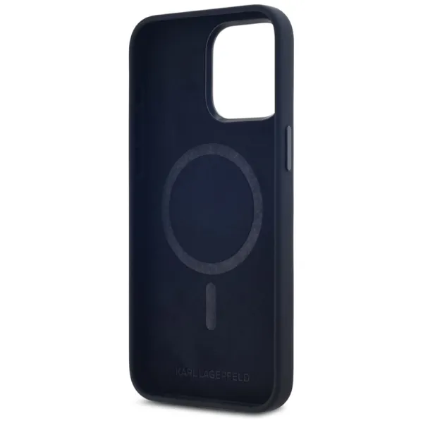 Karl Lagerfeld Silicone Shadow Metal Initial MagSafe - Case for iPhone 15 Pro (black)
