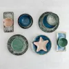 Užkandžių indai Bidasoa Aura Stela Žalia Keramikinis 12 x 12 x 5 cm (6 vnt.)