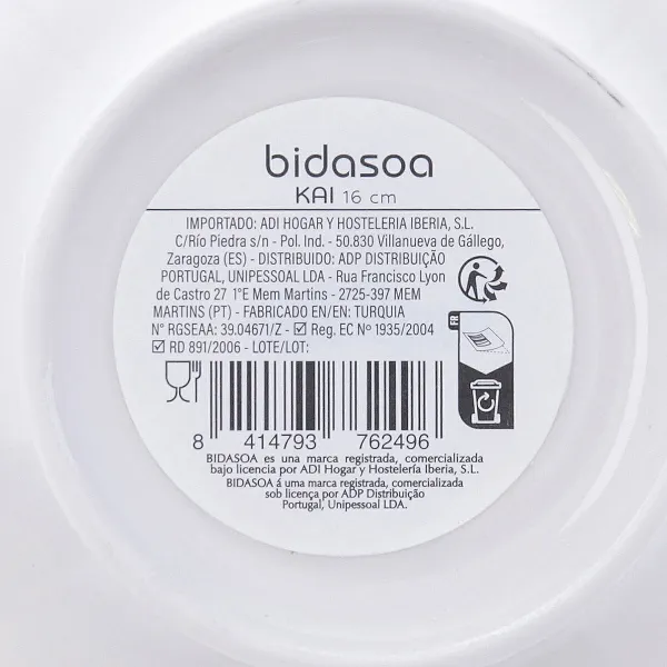Užkandžių indai Bidasoa Kai Hydrozero Balta Keramikinis (6 vnt.)