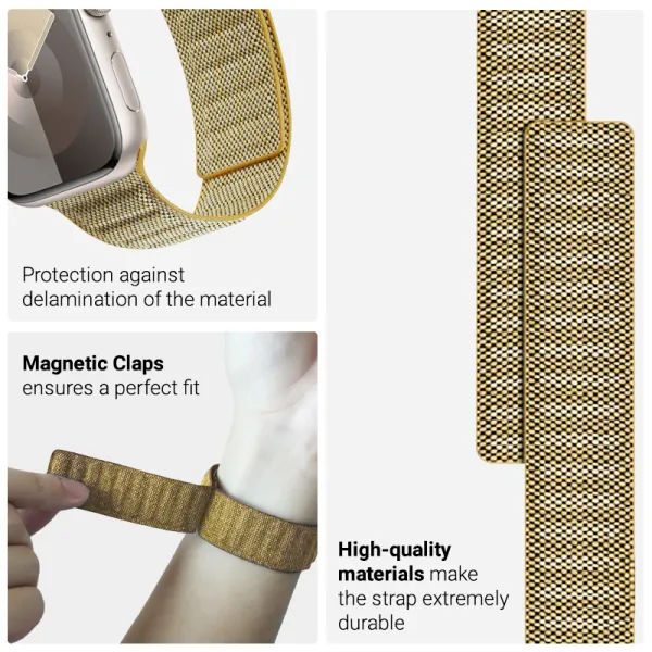 Crong Melange - Magnetic strap for Apple Watch 38/40/41/42 mm (yellow melange)