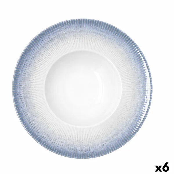 Pasta Dish Bidasoa Lea Hydrozero White Ceramic Ø 26 cm (6 Units)