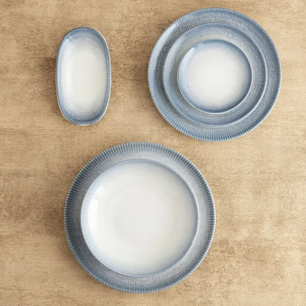 Pasta Dish Bidasoa Lea Hydrozero White Ceramic Ø 26 cm (6 Units)