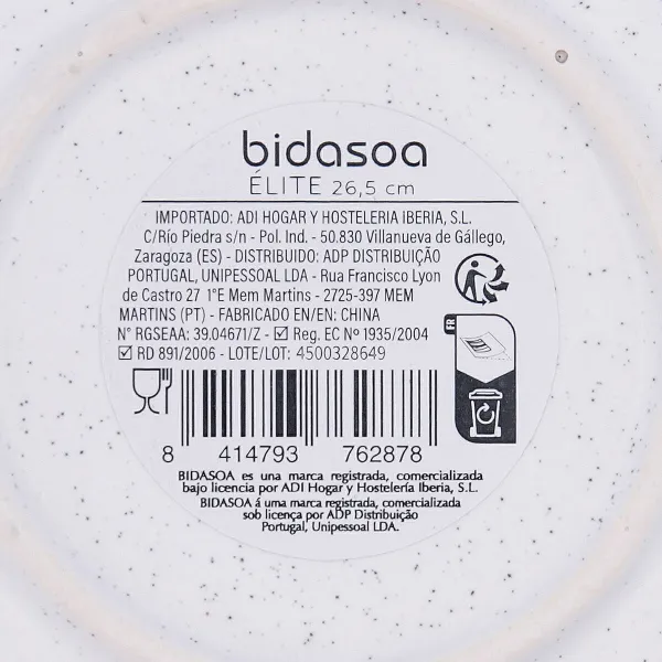 Плоская тарелка Bidasoa Elite Коричневый Керамика Ø 26,5 cm (6 штук)