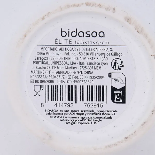 Snack Bowl Bidasoa Elite Brown Ceramic 16,5 x 14 x 7,7 cm (6 Units)