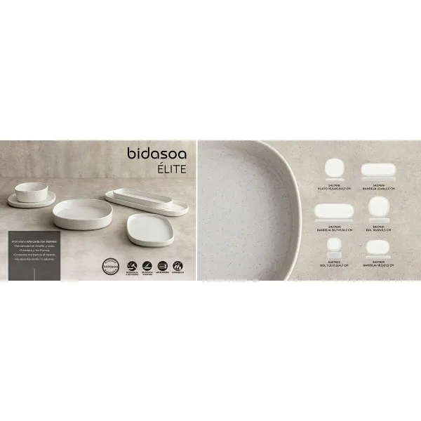 Litteä Lautanen Bidasoa Elite Valkoinen Keraminen 16,5 x 16,5 x 1,7 cm (8 osaa)