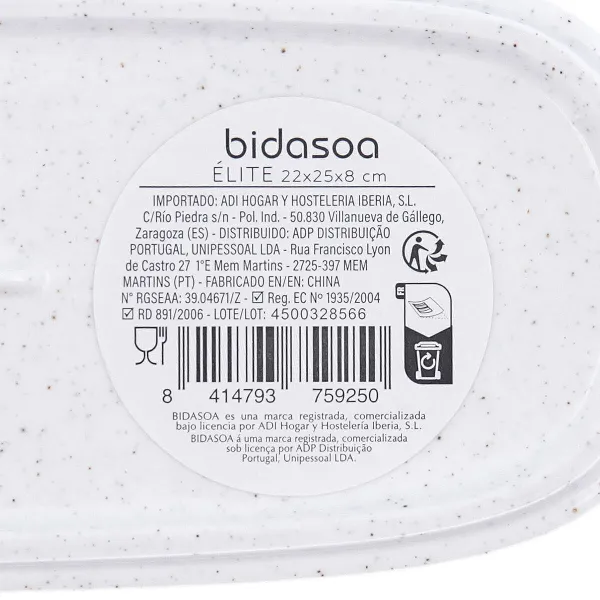 поднос для закусок Bidasoa Elite Белый 22 x 8 x 25 cm (8 штук)