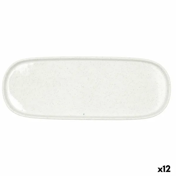 поднос для закусок Bidasoa Elite Белый 30,7 x 11,6 x 2 cm (12 штук)
