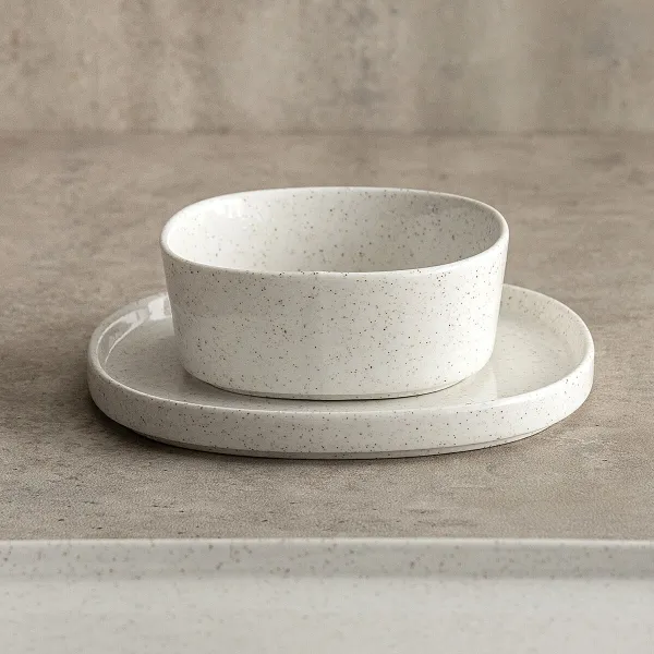 Чаш для Закусок Bidasoa Elite Белый Керамика 18 x 18 x 3,5 cm (8 штук)