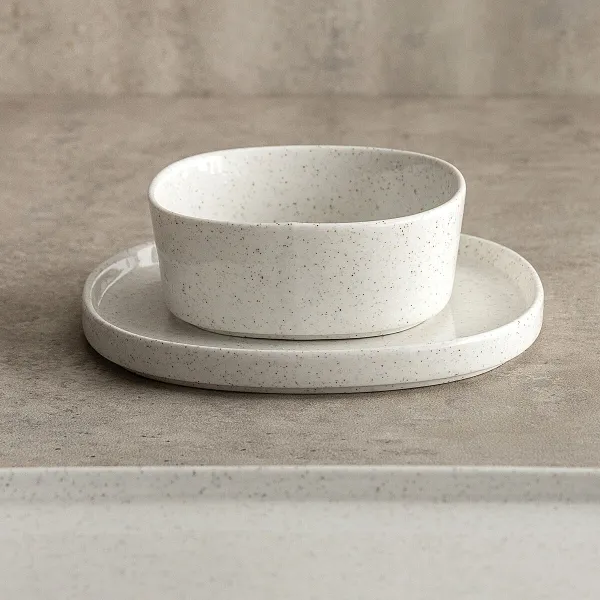 Snack Bowl Bidasoa Elite White Ceramic 11,5 x 11,3 x 4,7 cm (8 Units)